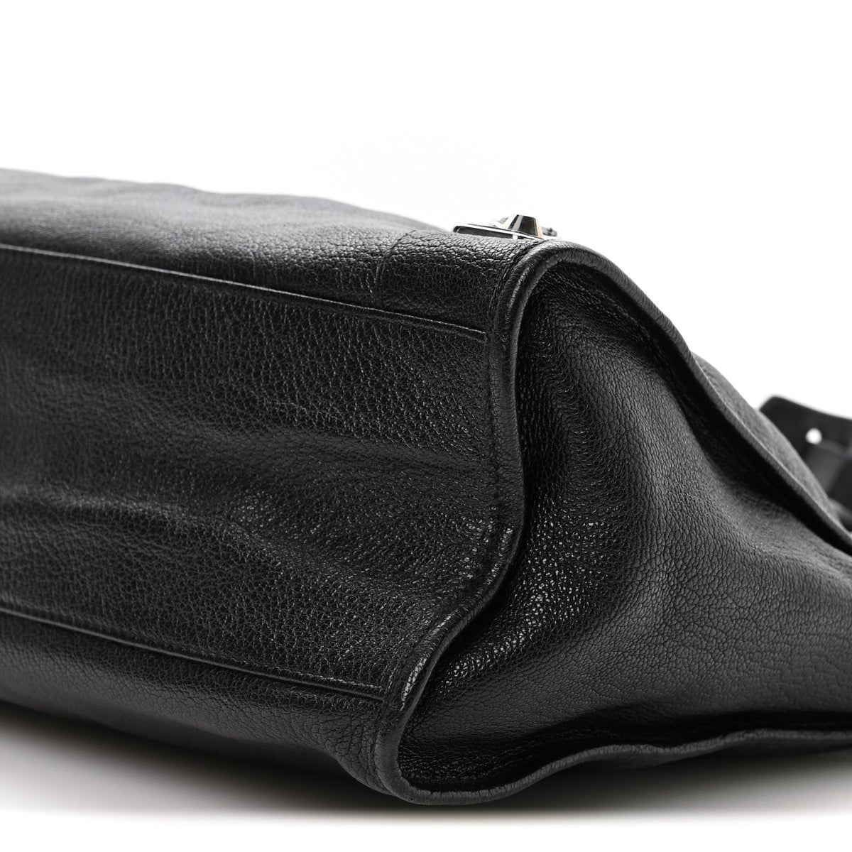 Chevre Silver Metallic Edge Hardware City Black