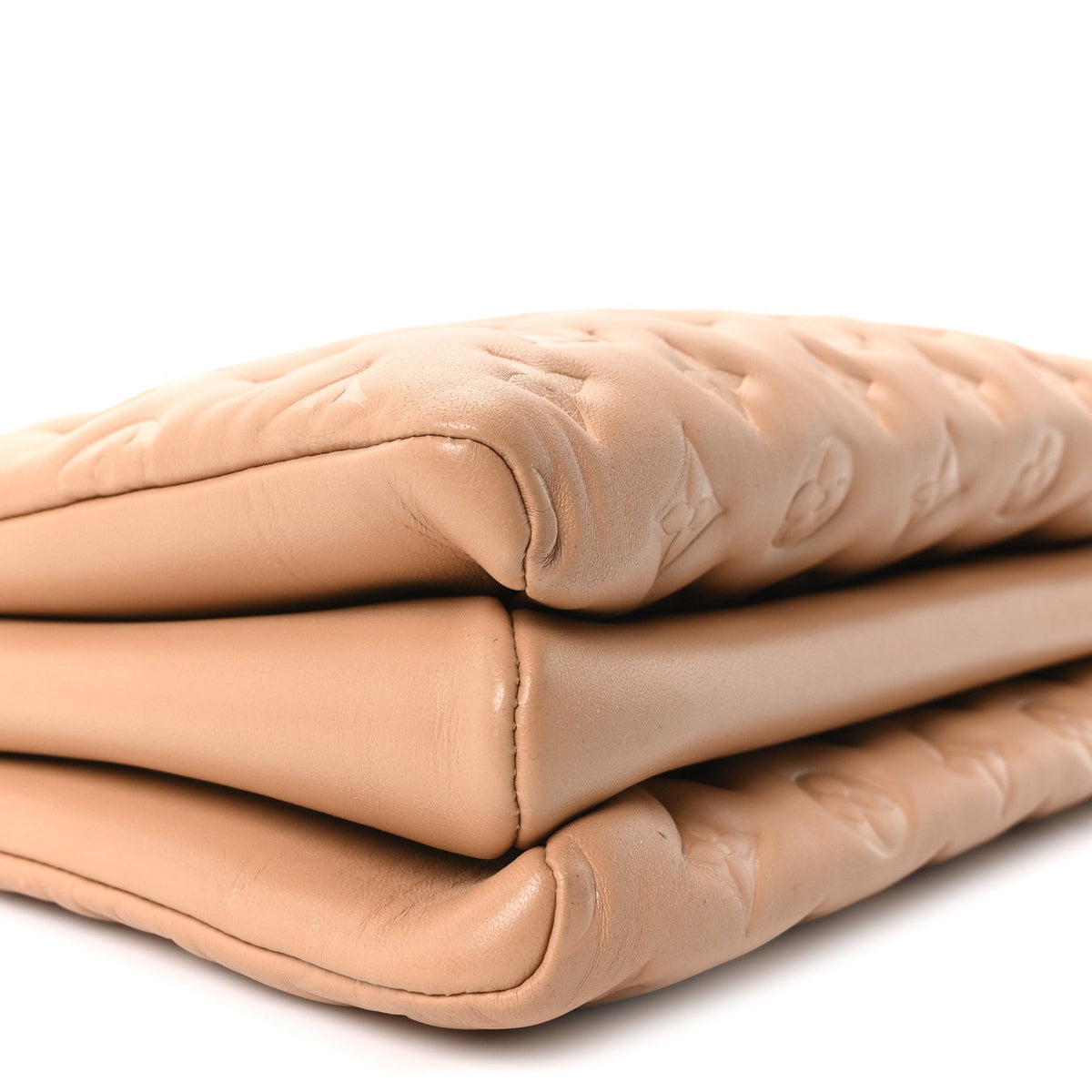 Lambskin Embossed Monogram Coussin PM Camel