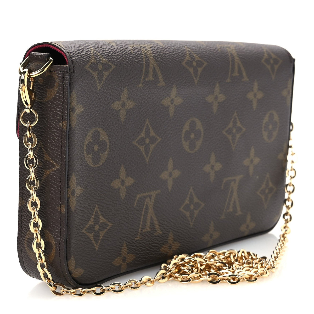 Monogram Pochette Felicie Chain Wallet Fuchsia