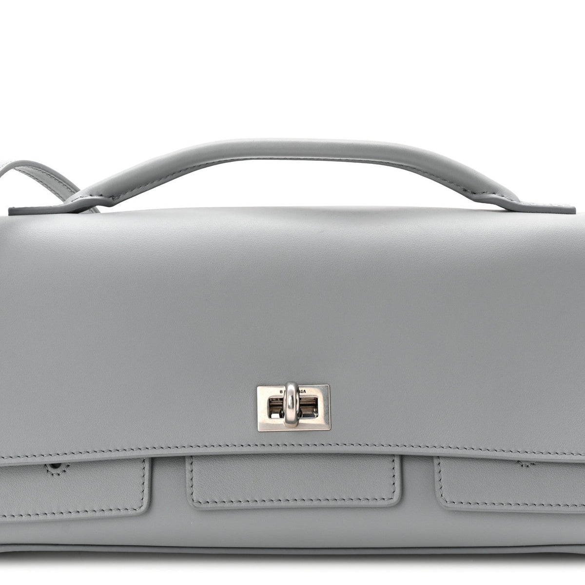 Smooth Calfskin Small Bel Air Clutch On Strap Cloud Grey