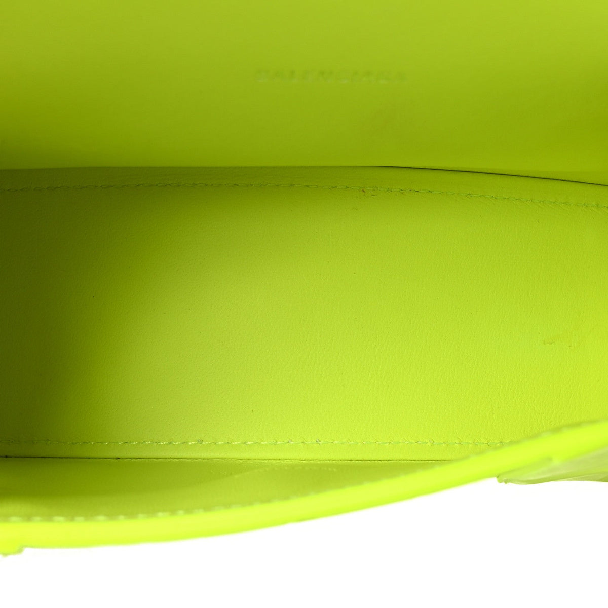 Shiny Calfskin Crocodile Embossed Hourglass Top Handle Bag XS Fluo Yellow