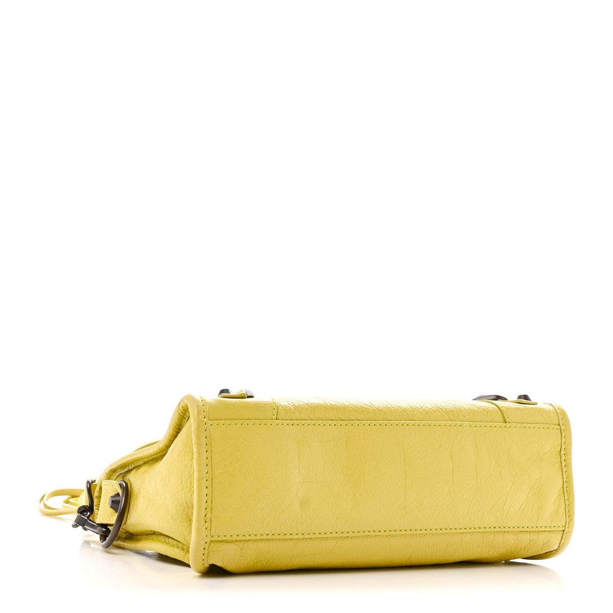Agneau Classic Silver Hardware Mini City Jaune Poussin