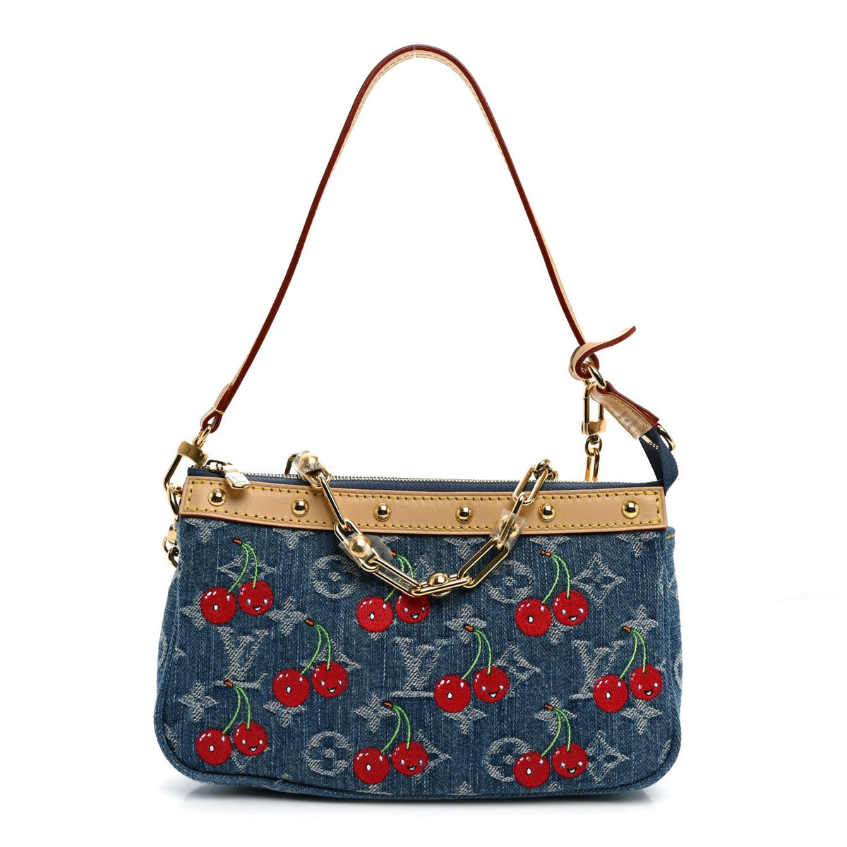 LV X TM Monogram Denim Cerises Pochette Accessories Blue