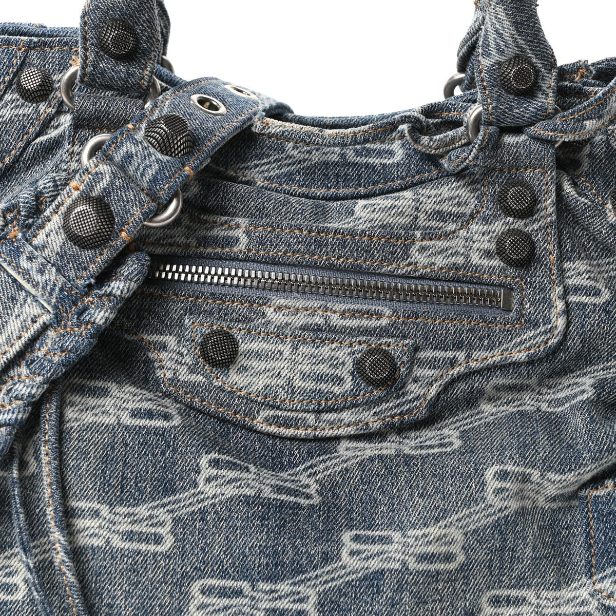 Denim BB Monogram Neo Cagole City Handbag Blue