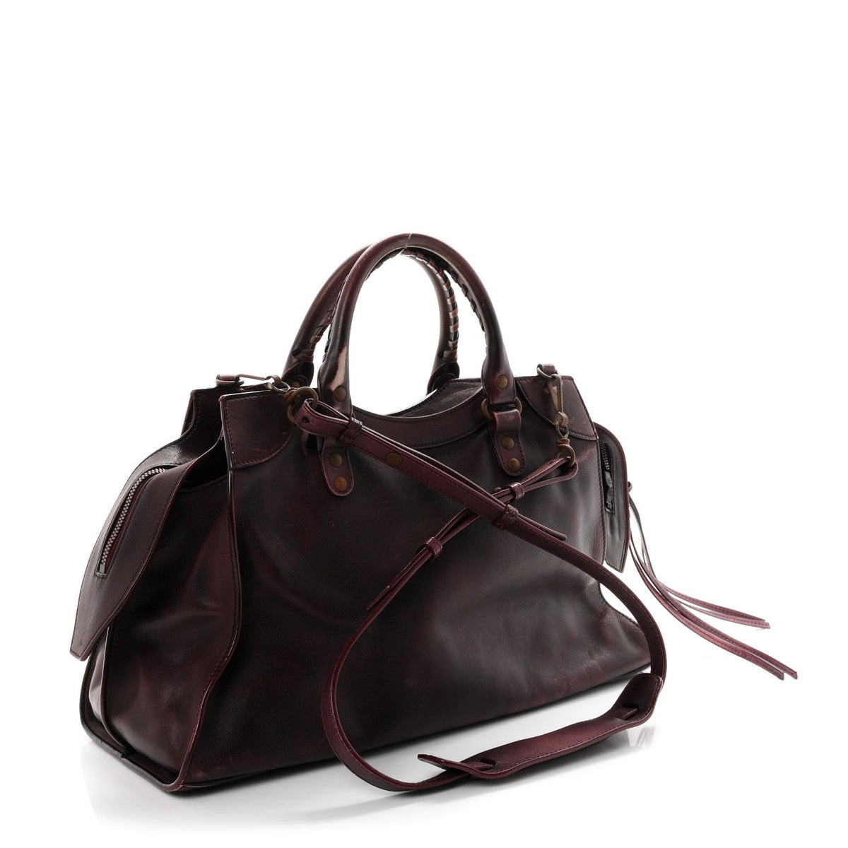 Used Calfskin Rust Hardware Neo Classic City Burgundy