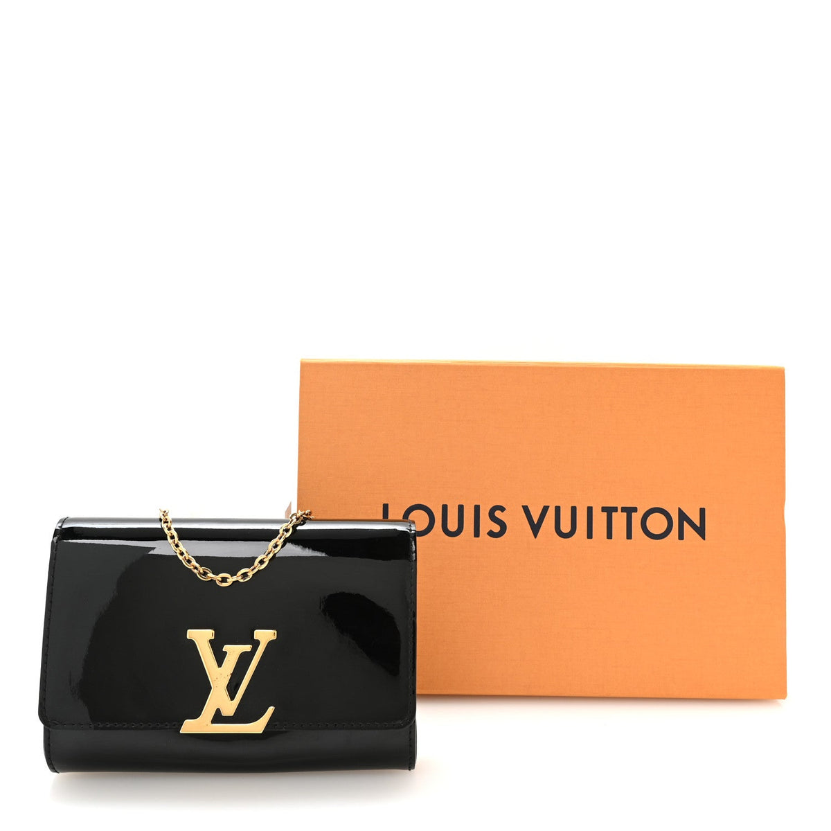 Patent Louise PM Chain Clutch Black