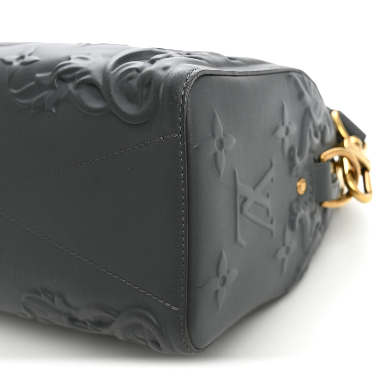 Calfskin Debossed Monogram Versailles City Keepall Dark Shadow Grey