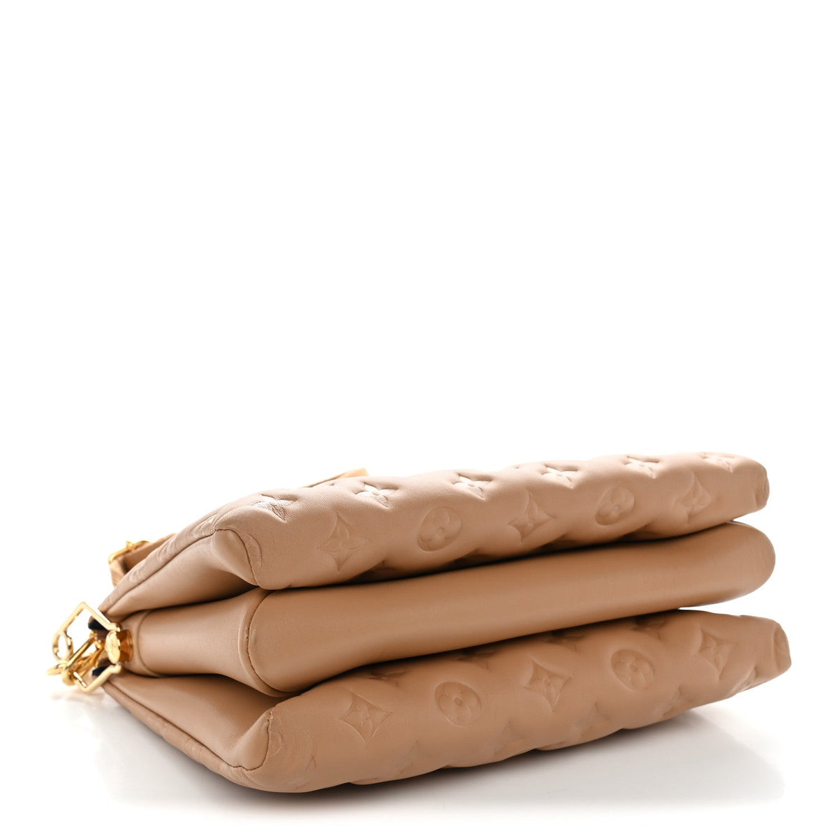 Lambskin Embossed Monogram Coussin PM Camel