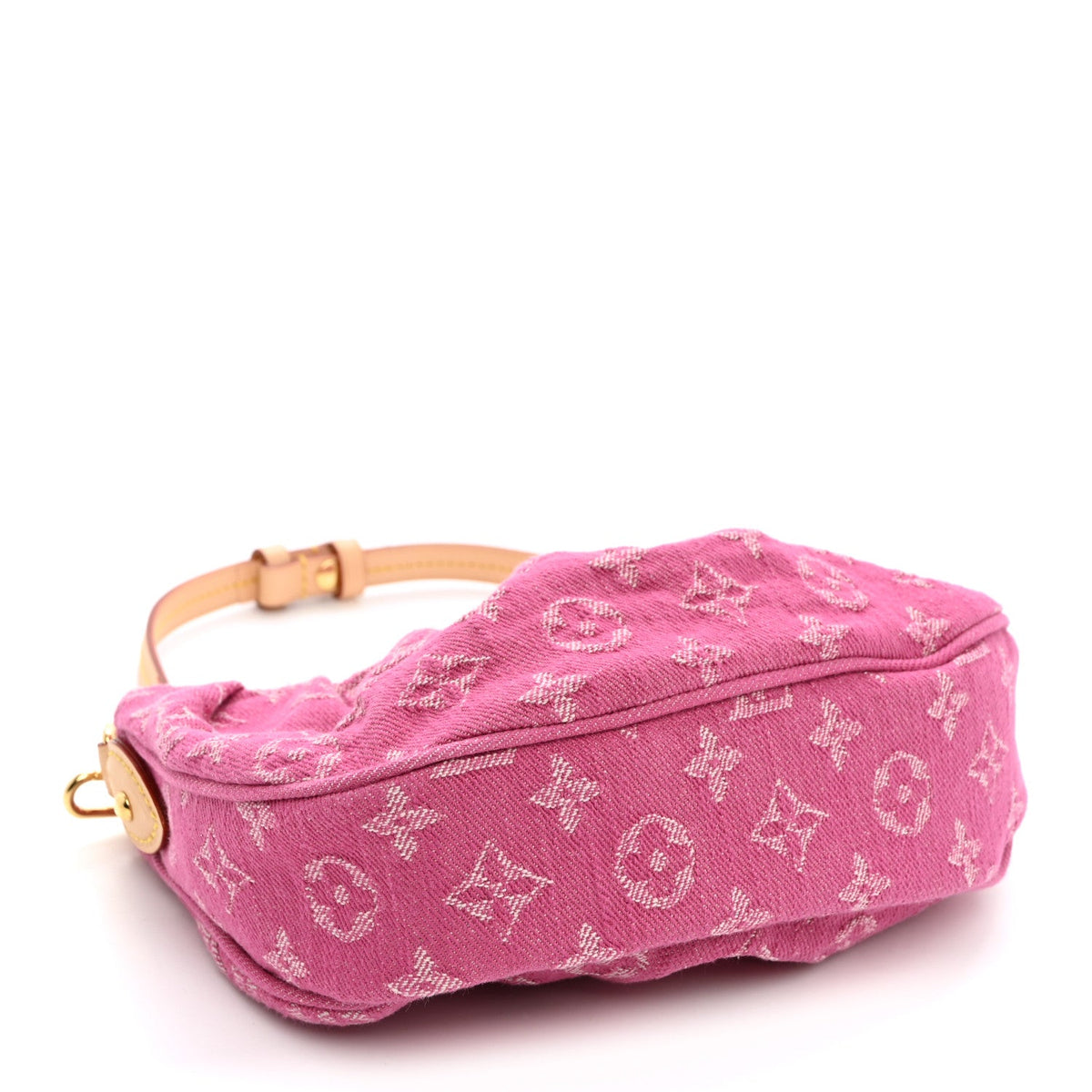 Monogram Denim Pochette Valley Fuchsia