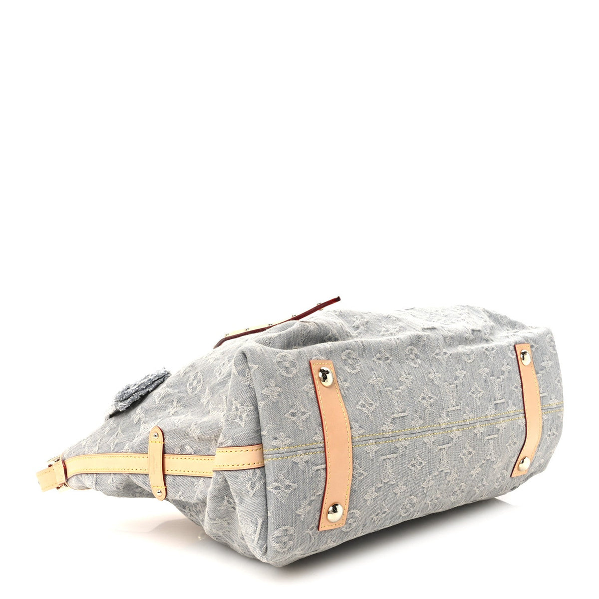 Monogram Denim CarryAll MM Washed Grey