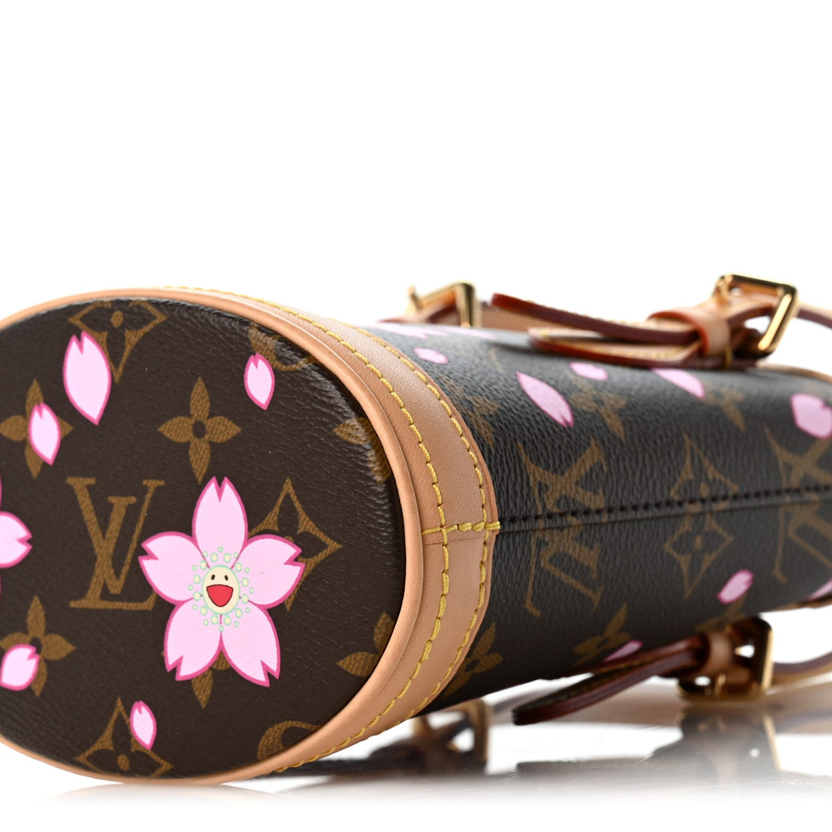 LV X TM Monogram Cherry Blossom Nano Bucket Sakura Brown