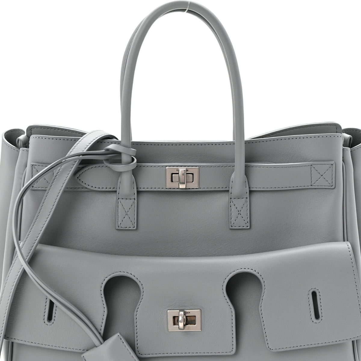 Smooth Calfskin Small Bel Air Carry All Bag Cloud Grey