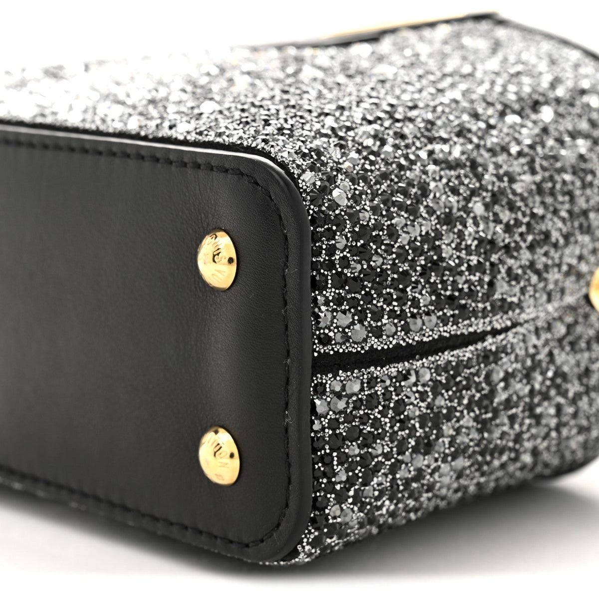 Crystal Cowhide Nano Capucines Silver Black