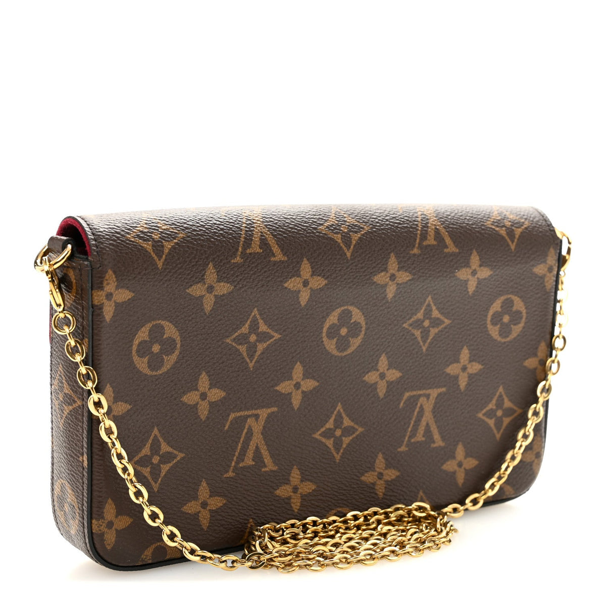 Monogram Pochette Felicie Chain Wallet Fuchsia