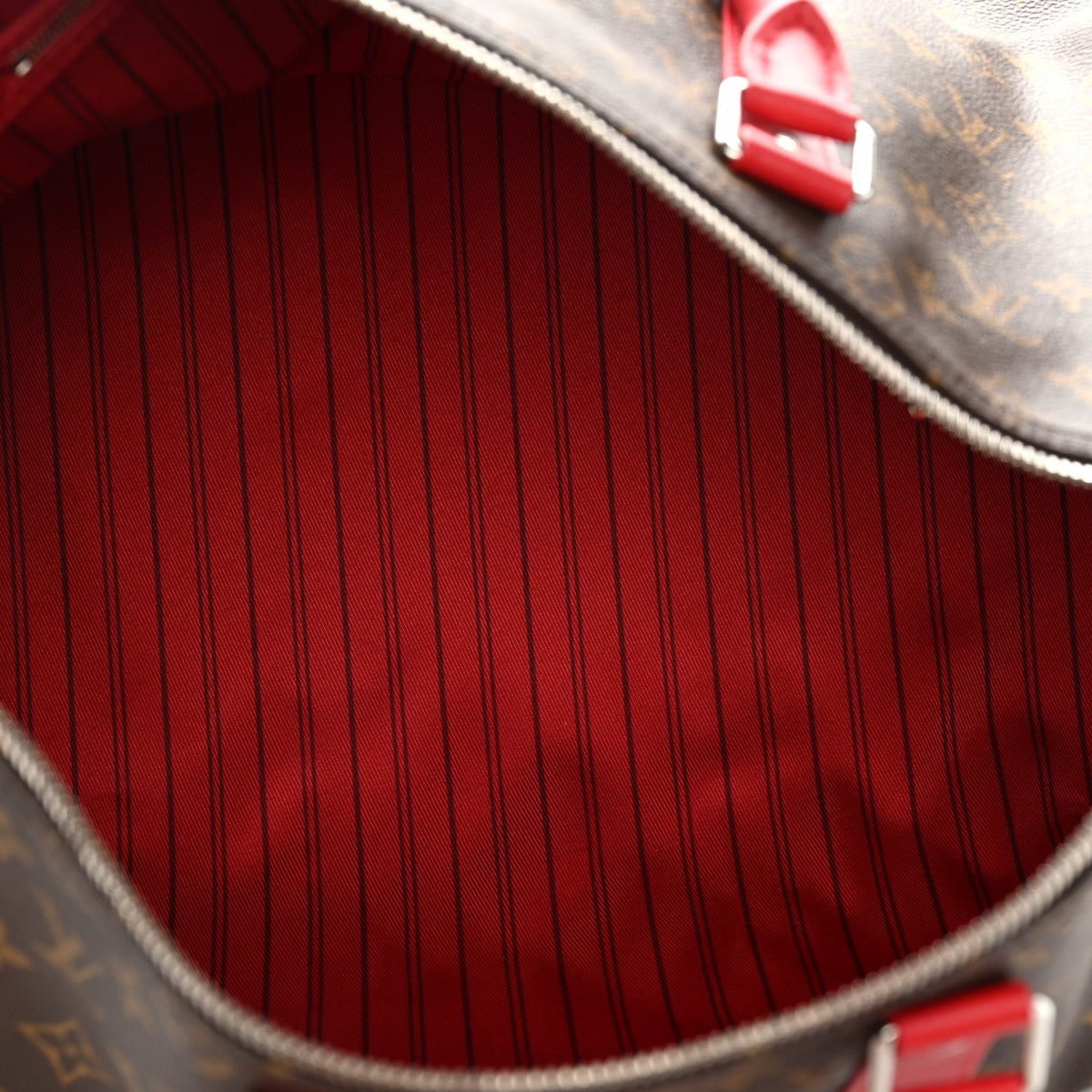 Monogram Macassar LV Colormania Keepall Bandouliere 45 Sari Red