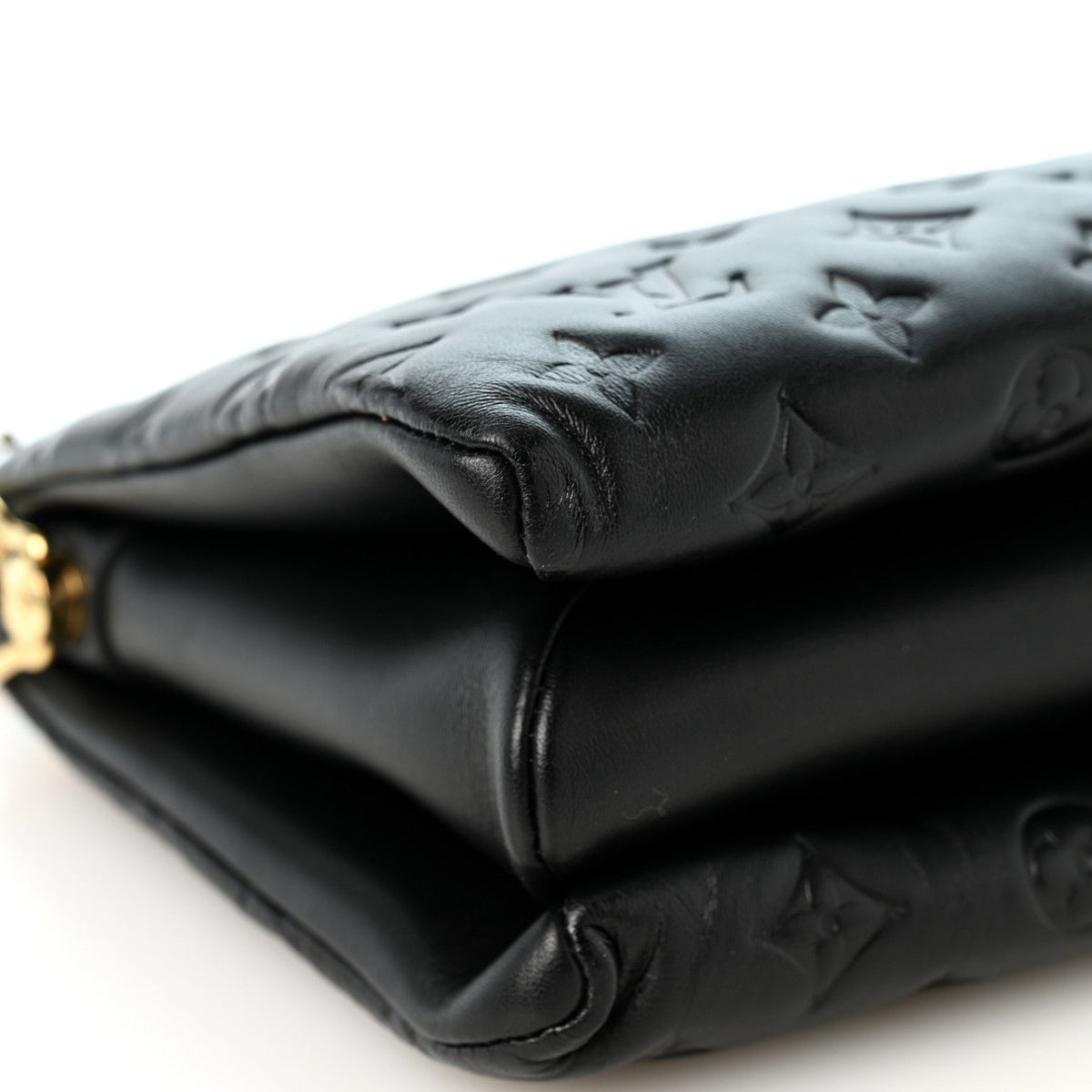 Lambskin Embossed Monogram Scarf Coussin PM Black
