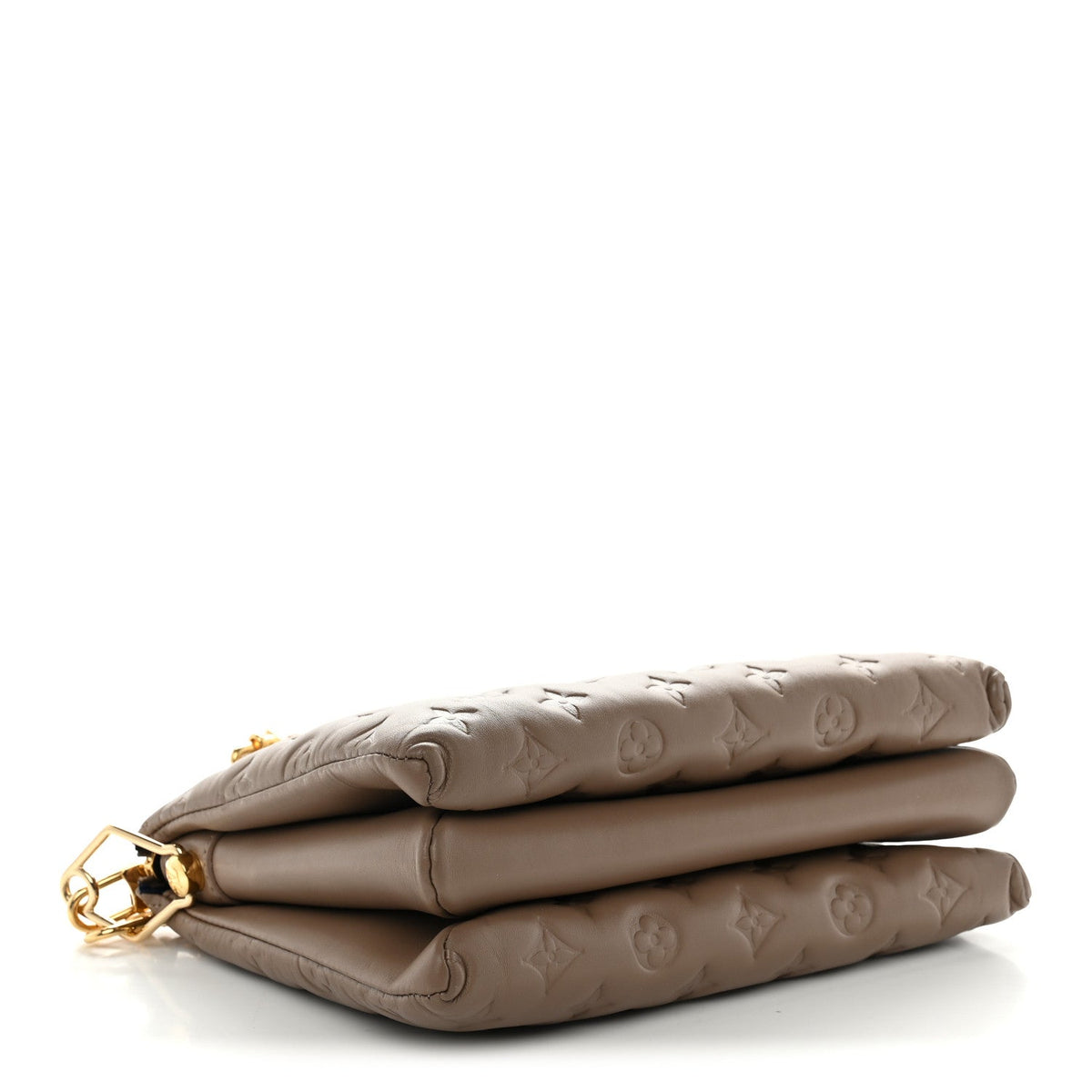 Lambskin Embossed Monogram Coussin PM Taupe