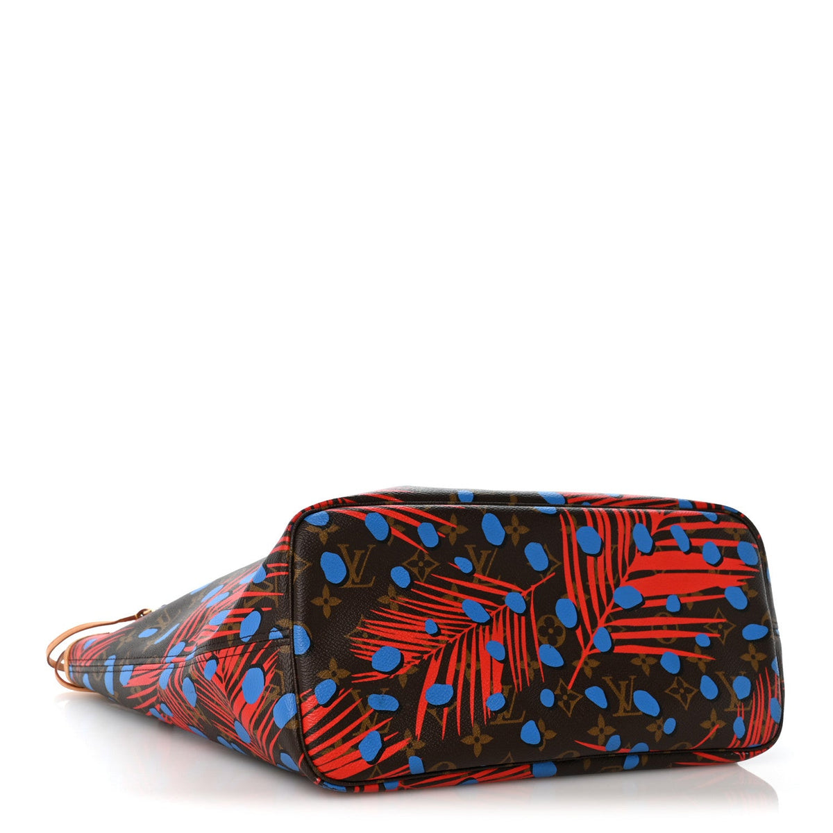 Monogram Jungle Dots Neo Neverfull MM Coquelicot Denim