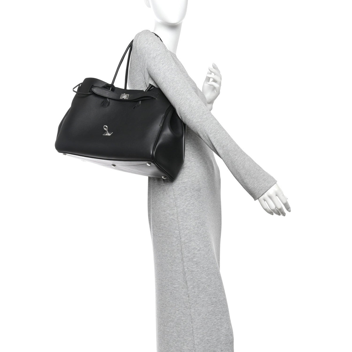 Smooth Calfskin Medium Bel Air Carry All Bag Black