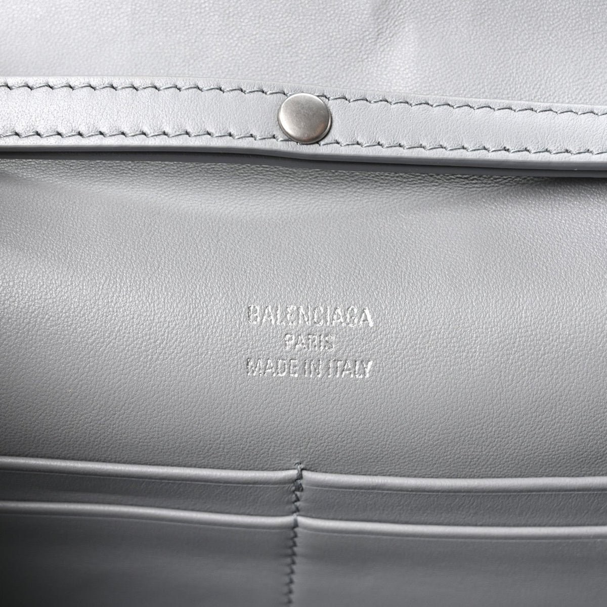 Smooth Calfskin Small Bel Air Clutch On Strap Cloud Grey