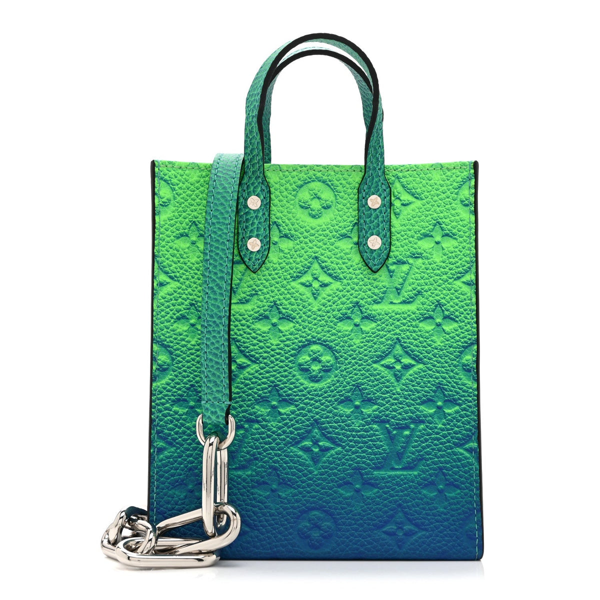 Taurillon Illusion Sac Plat XS Bleu Vert