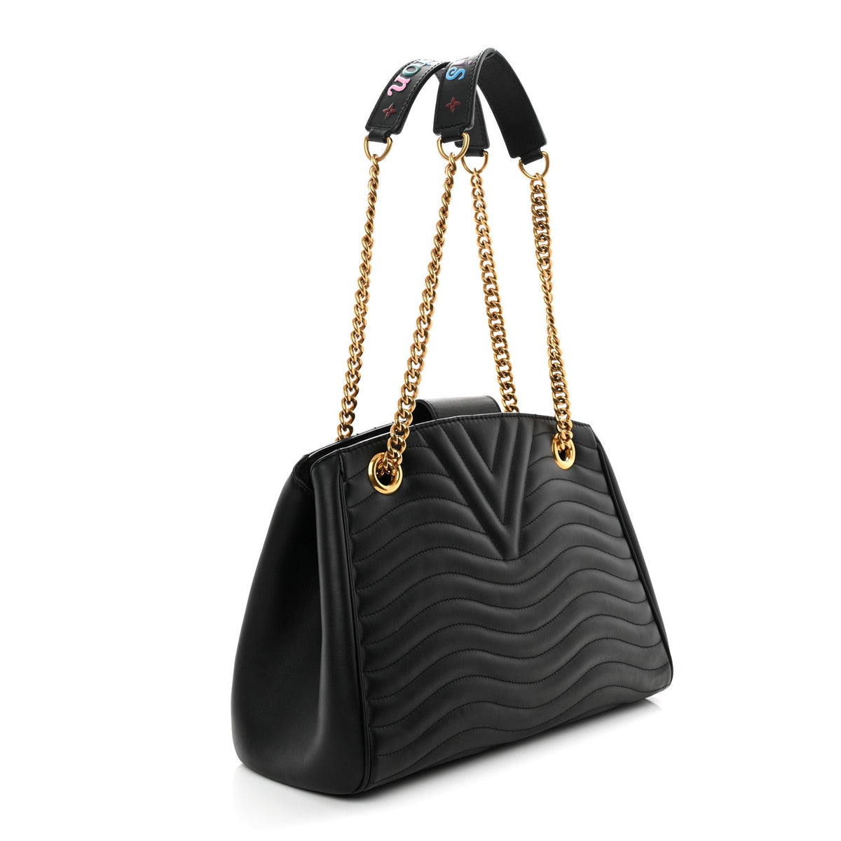 Calfskin New Wave Chain Tote Black