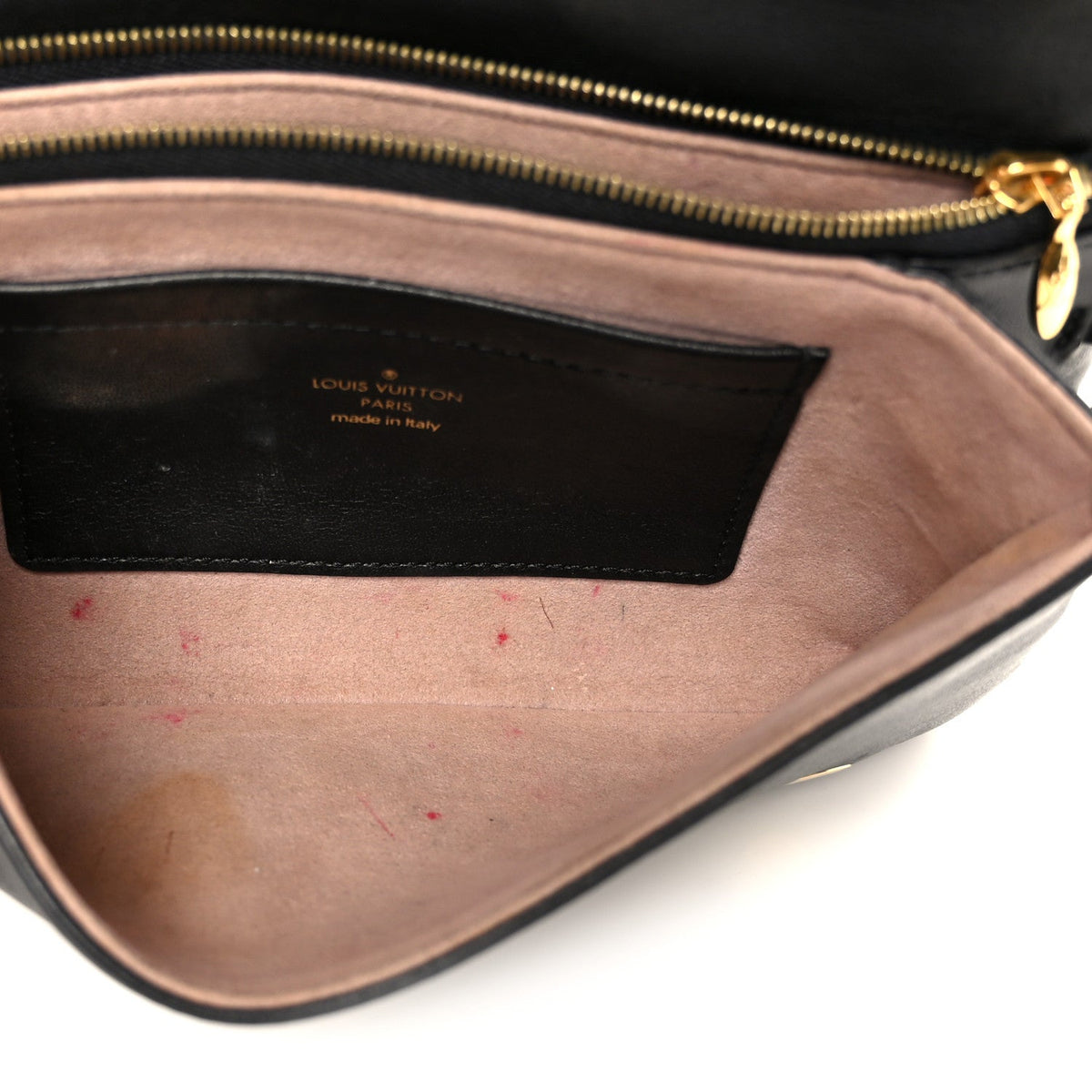 Lambskin Embossed Monogram Pochette Coussin Black