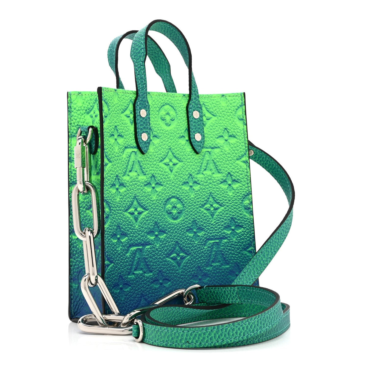 Taurillon Illusion Sac Plat XS Bleu Vert