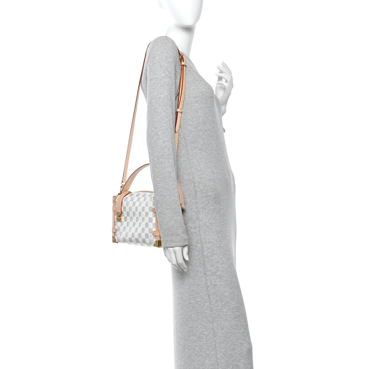 Damier Vernis Side Trunk MM Celeste Blue