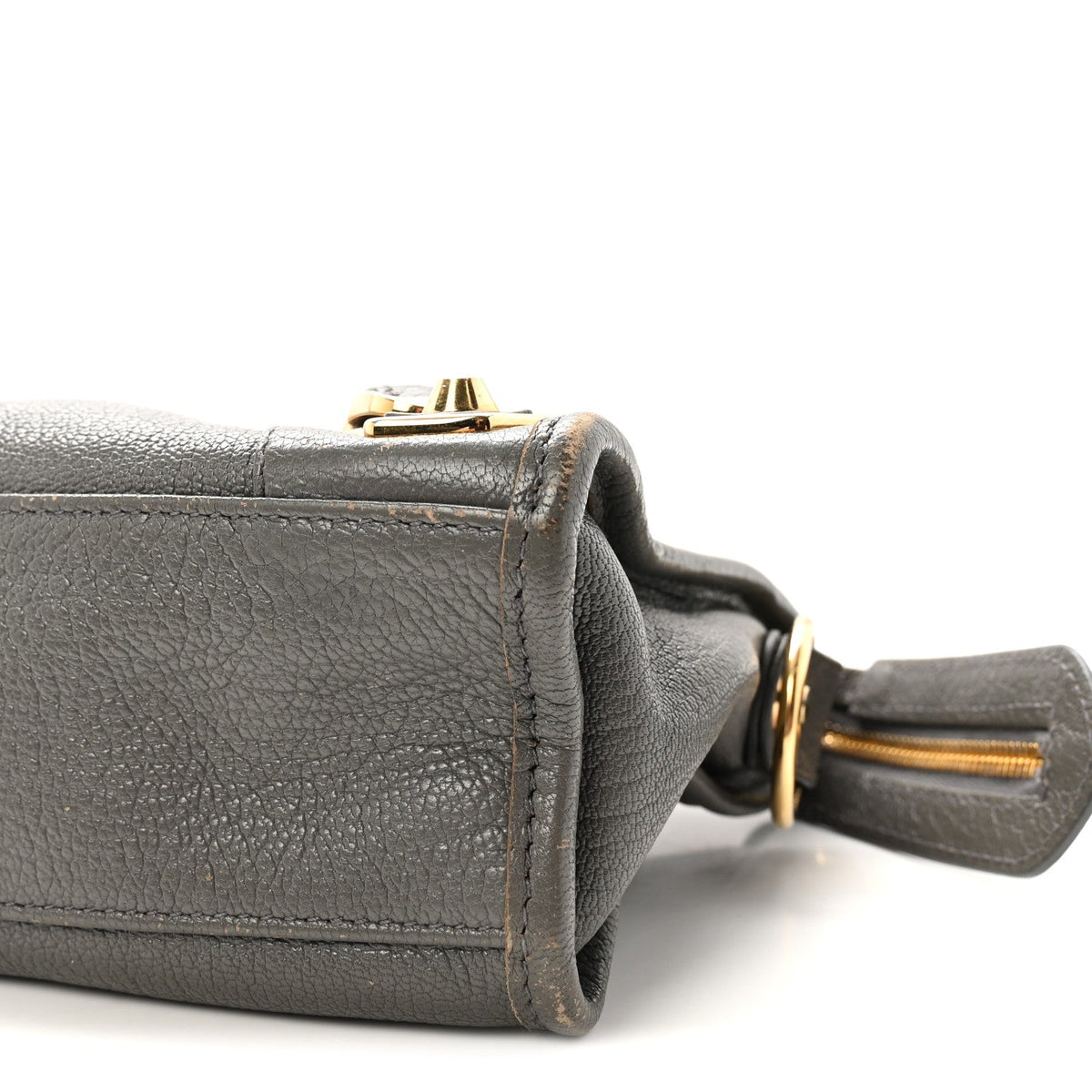 Chevre Gold Metallic Edge Hardware Mini City Gris Acier