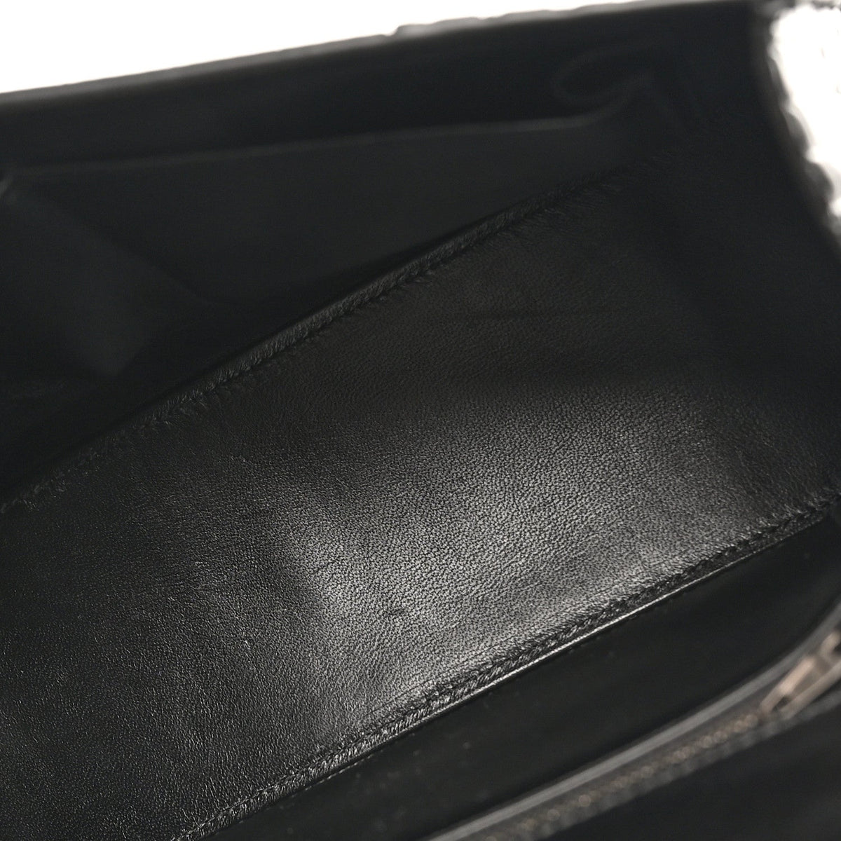 Shiny Calfskin Monochrome Crocodile Embossed Medium Hourglass Top Handle Bag Black