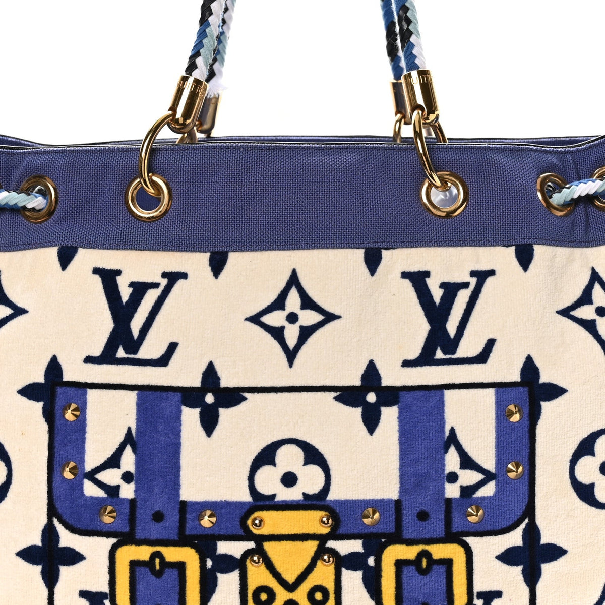 Cotton Monogram Eponge Cabas Blue