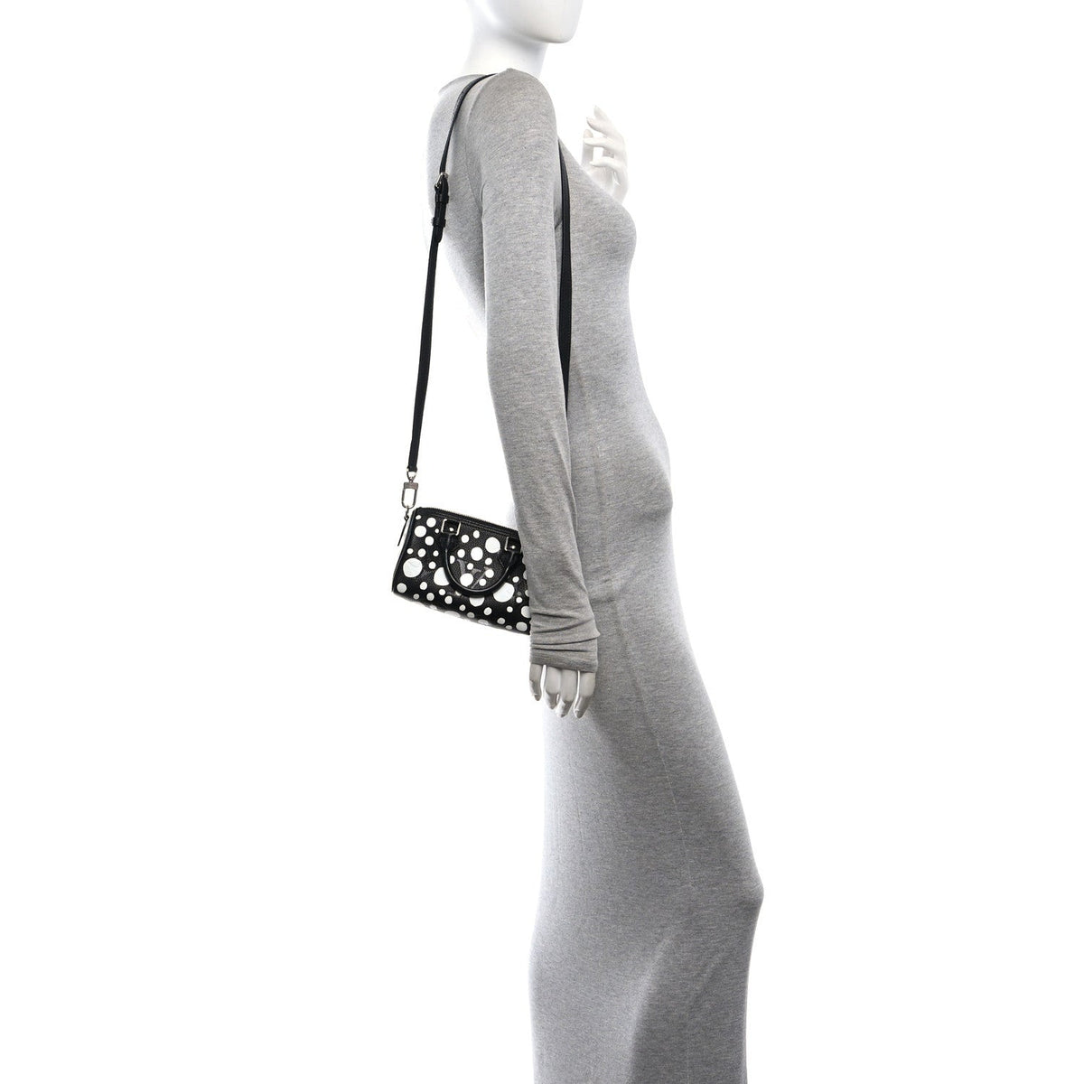 LV X YK Empreinte Infinity Dots Nano Speedy Bandouliere Black White