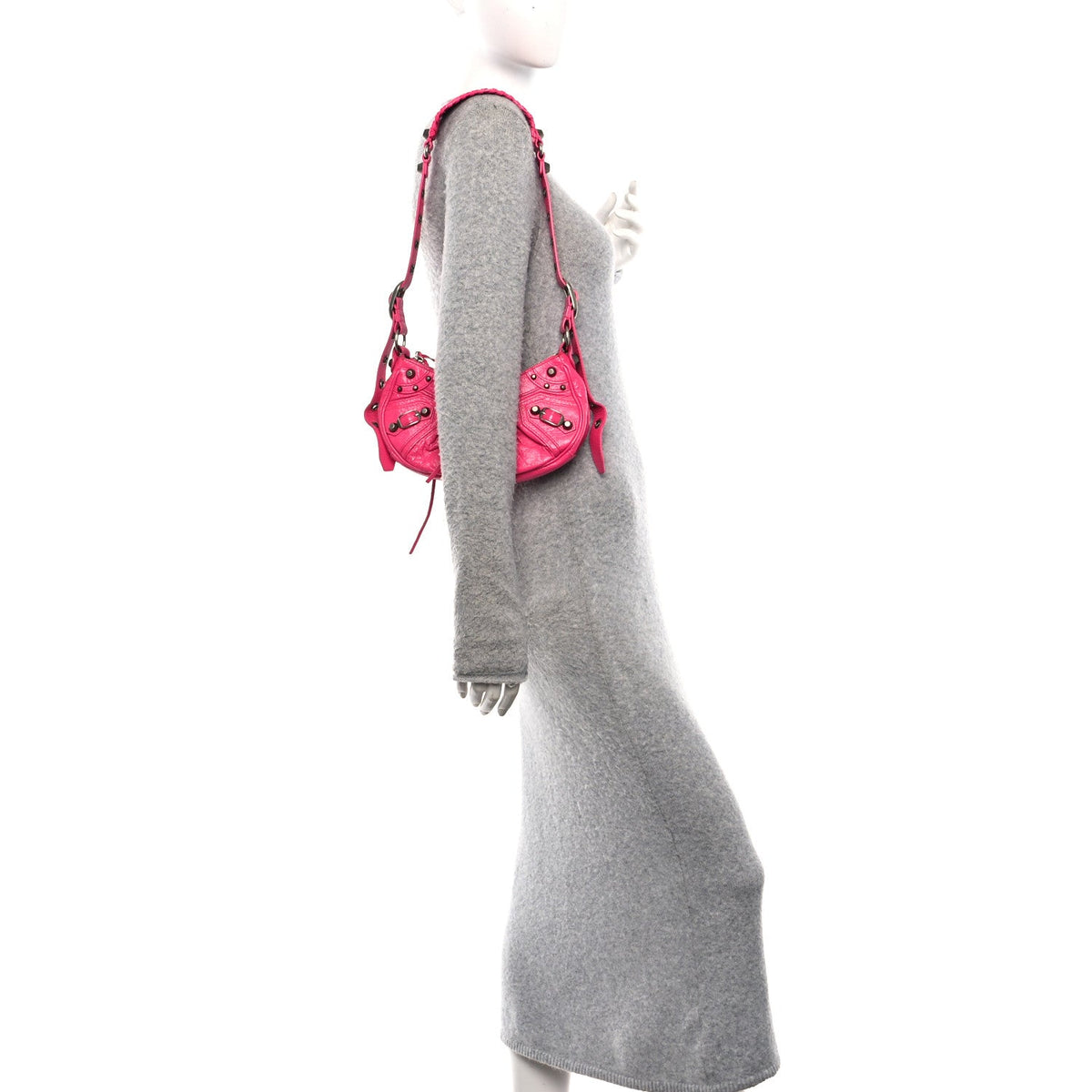 Agneau Arena Le Cagole Shoulder Bag XS Hot Pink