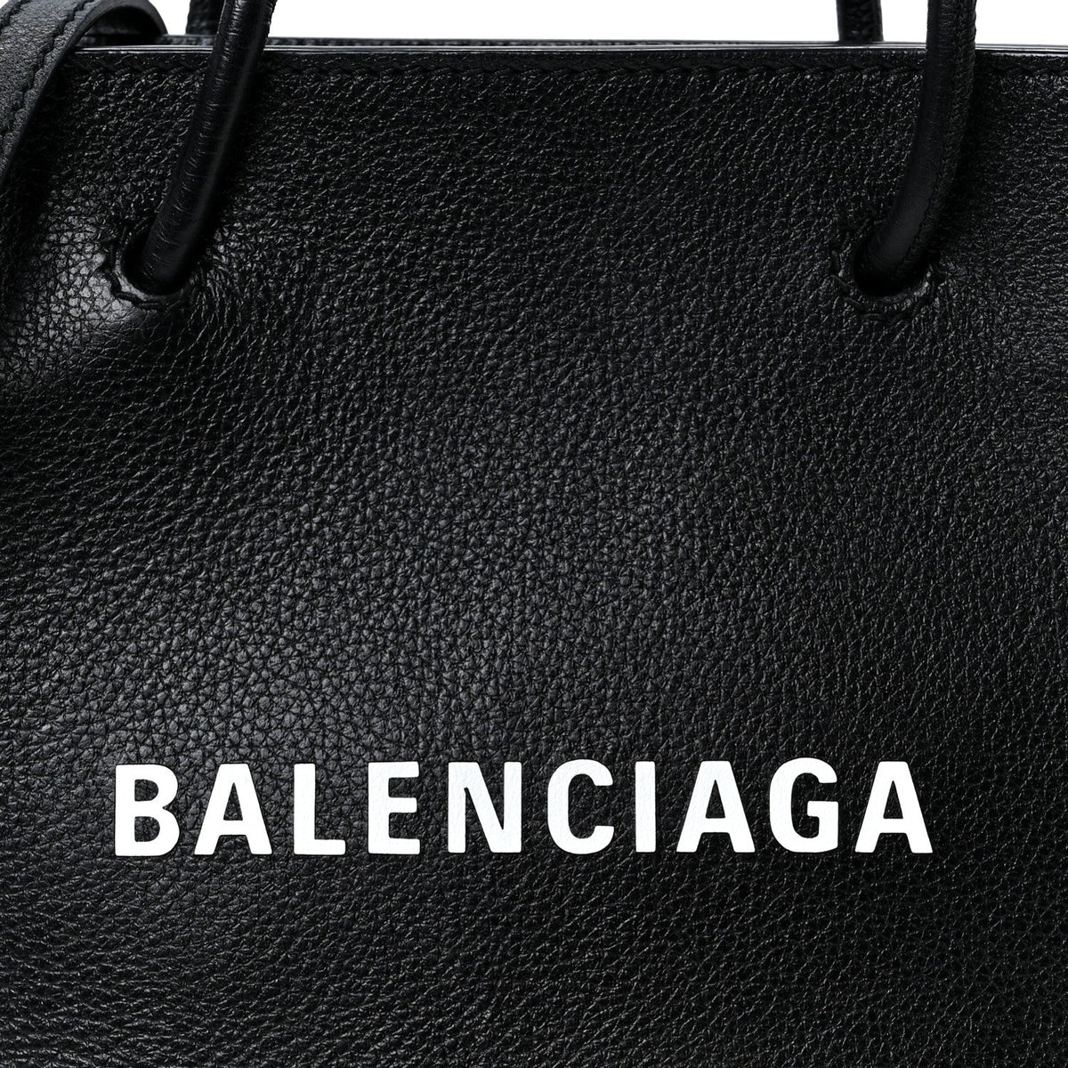 Calfskin Logo XXS Shopping Tote Black