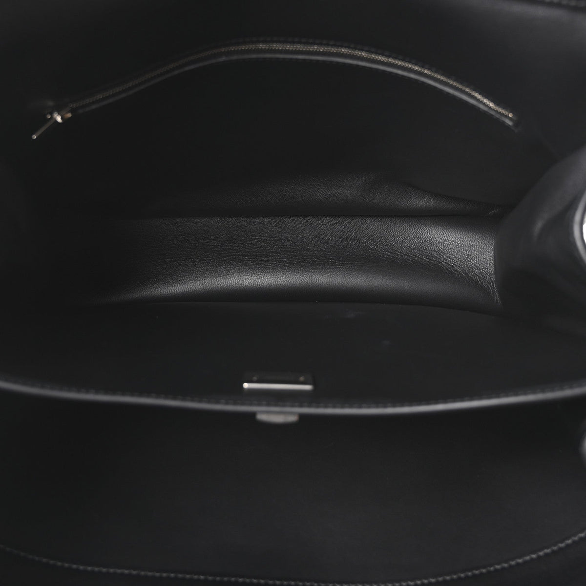 Natural Smooth Calfskin Medium Rodeo Top Handle Handbag Black