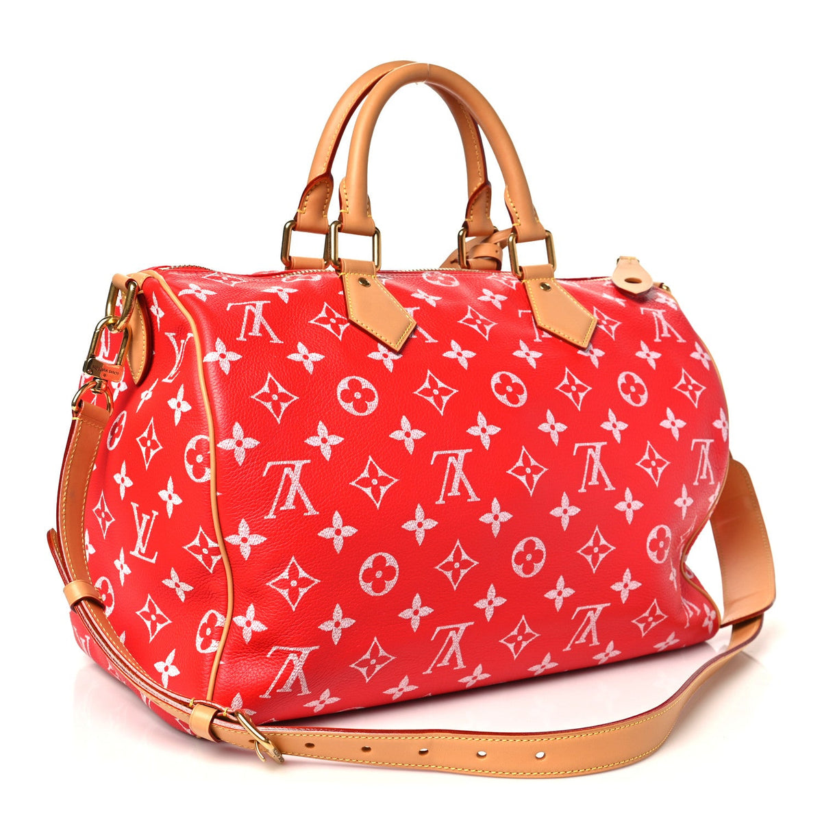 Calfskin Monogram Speedy P9 Bandouliere 40 Red