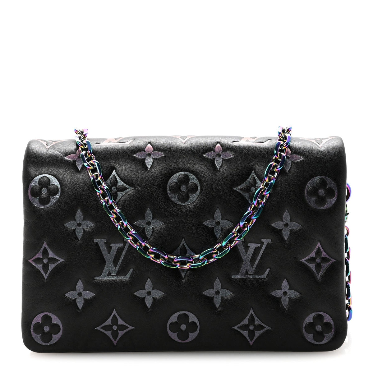 Lambskin Embossed Monogram Scarabeo Pochette Coussin Black