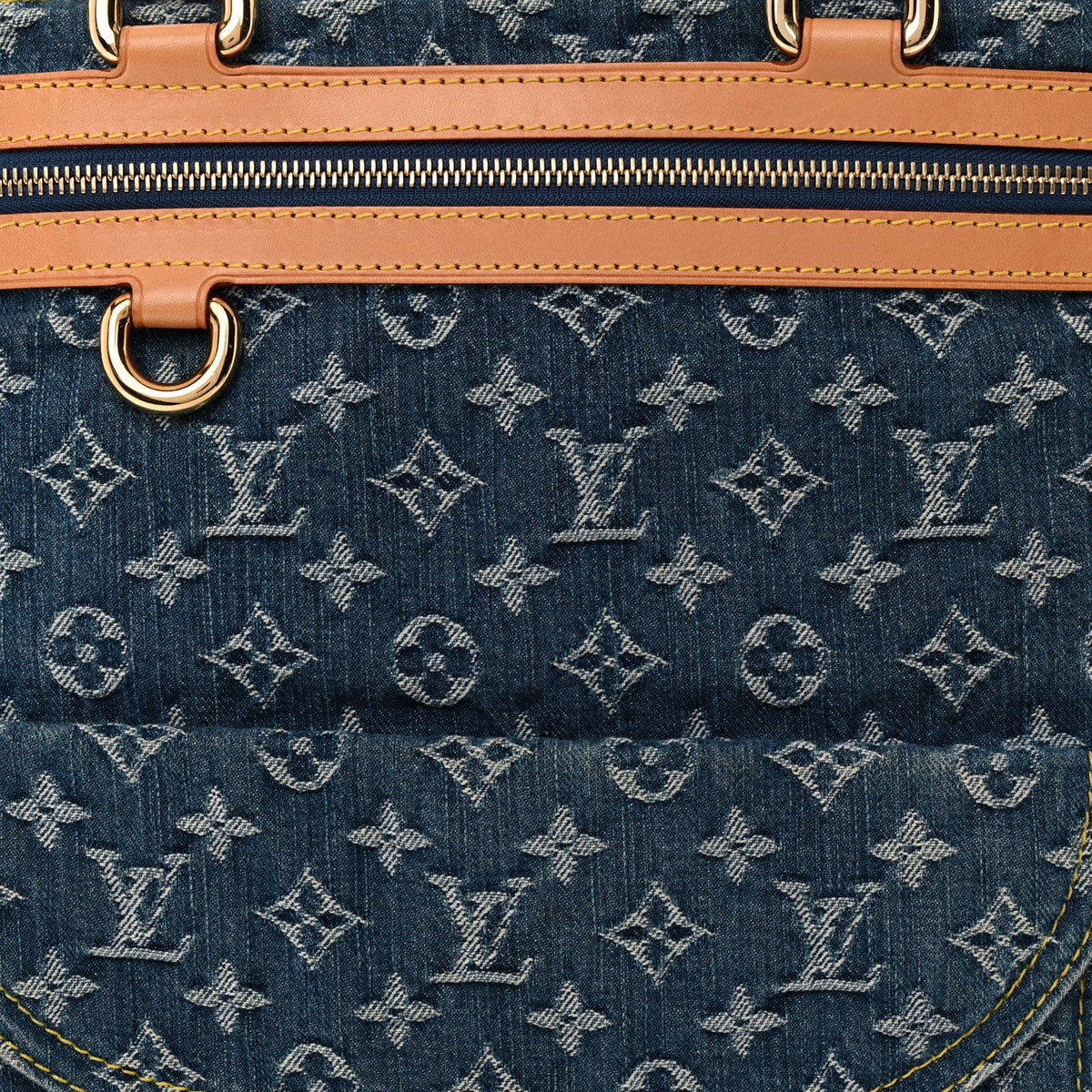 Monogram Denim Sac Plat Blue