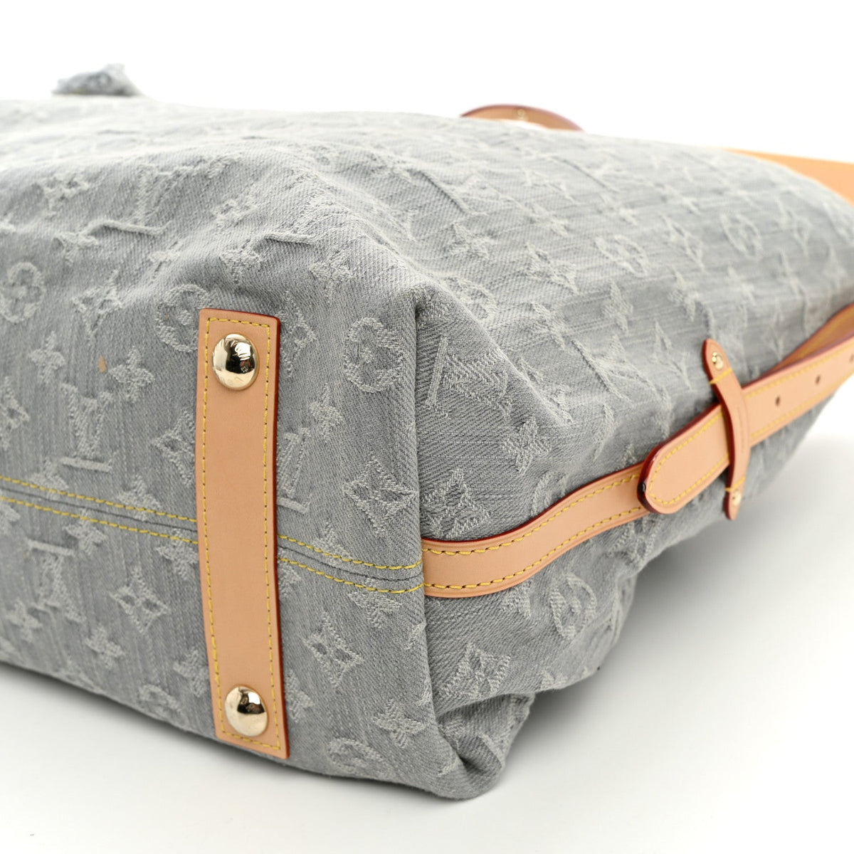 Monogram Denim CarryAll MM Washed Grey