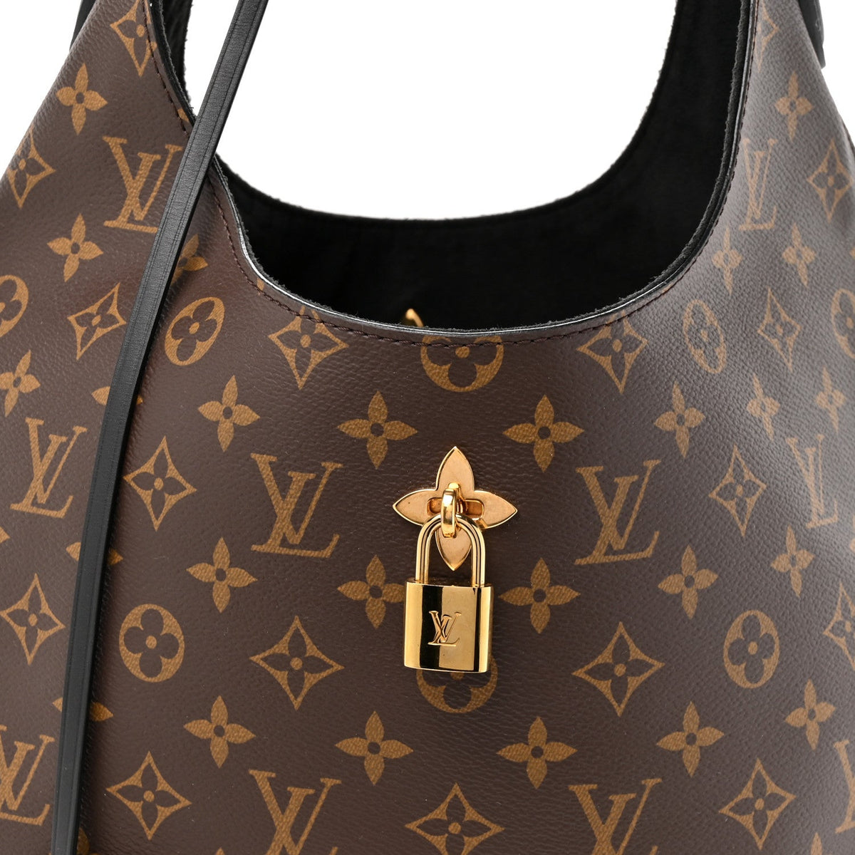Monogram Flower Hobo Black