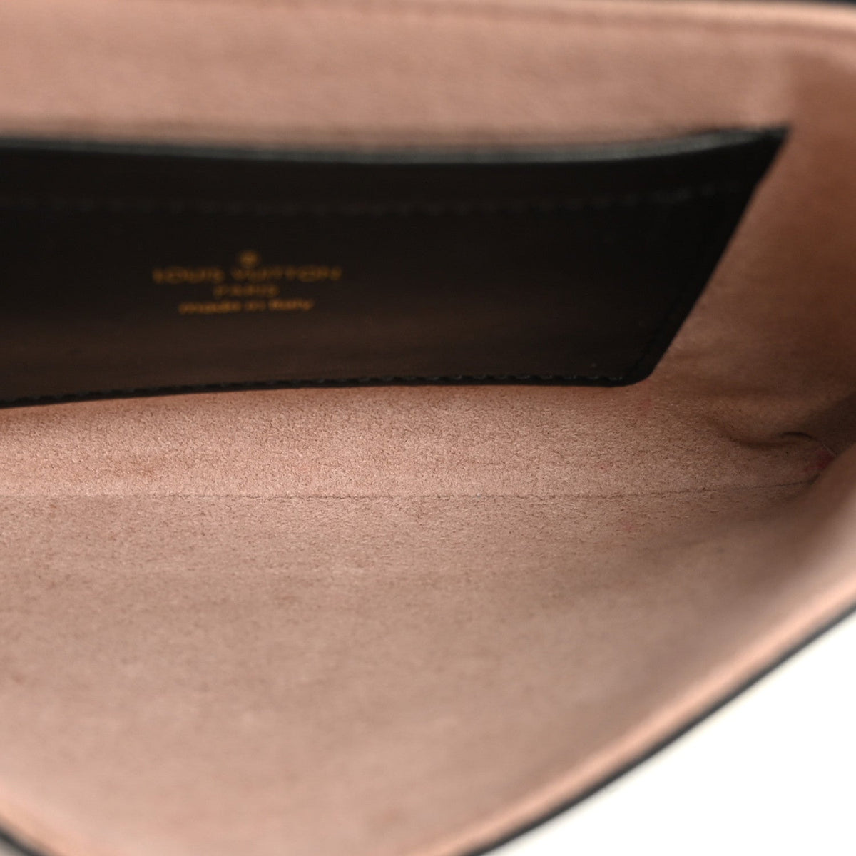 Lambskin Embossed Monogram Pochette Coussin Black