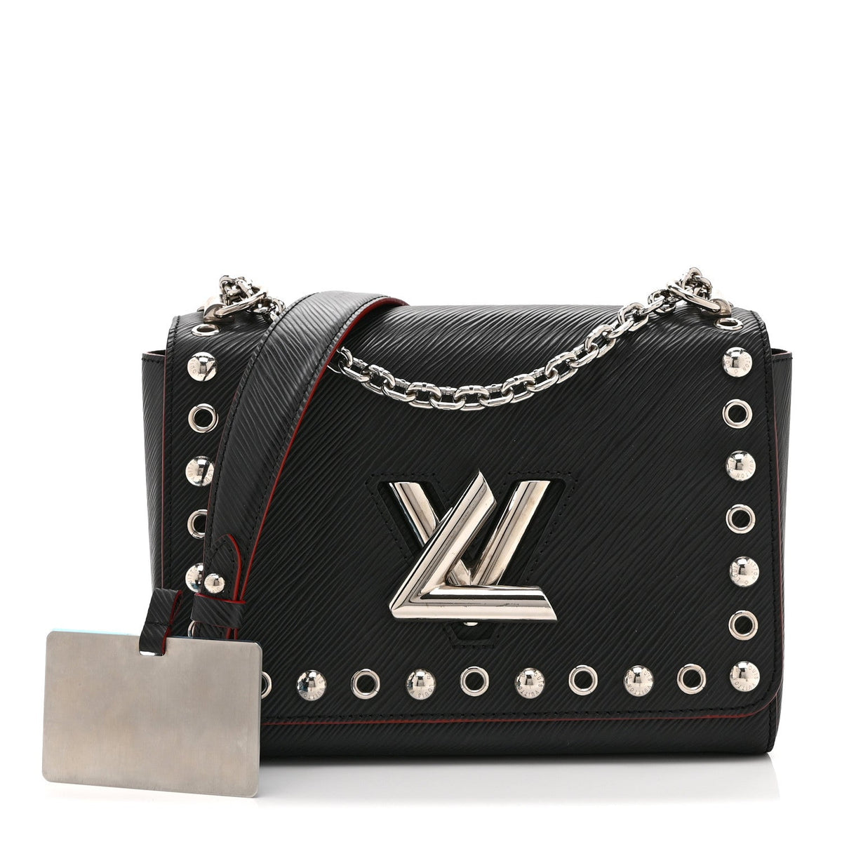 Epi Studded Twist Shoulder Bag MM Black
