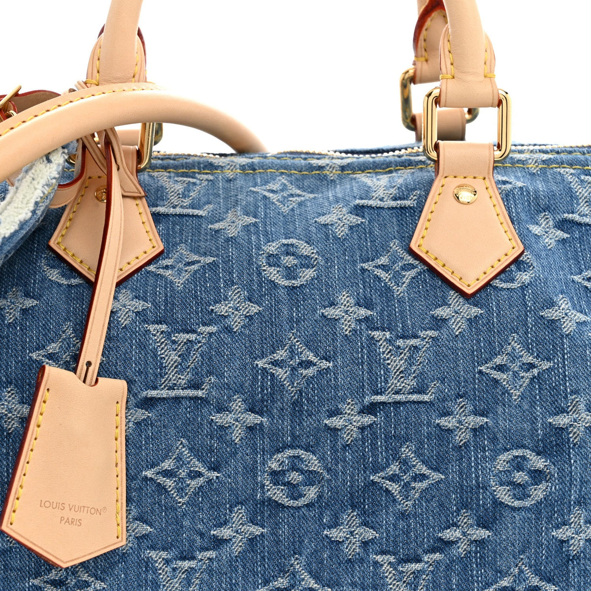 Monogram Denim Speedy Soft 30 Blue