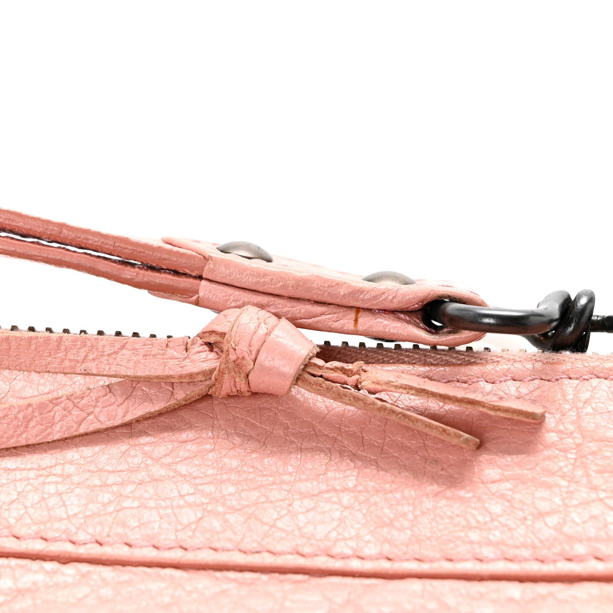 Agneau Classic Hardware Flat Handle Clutch Rose Peche