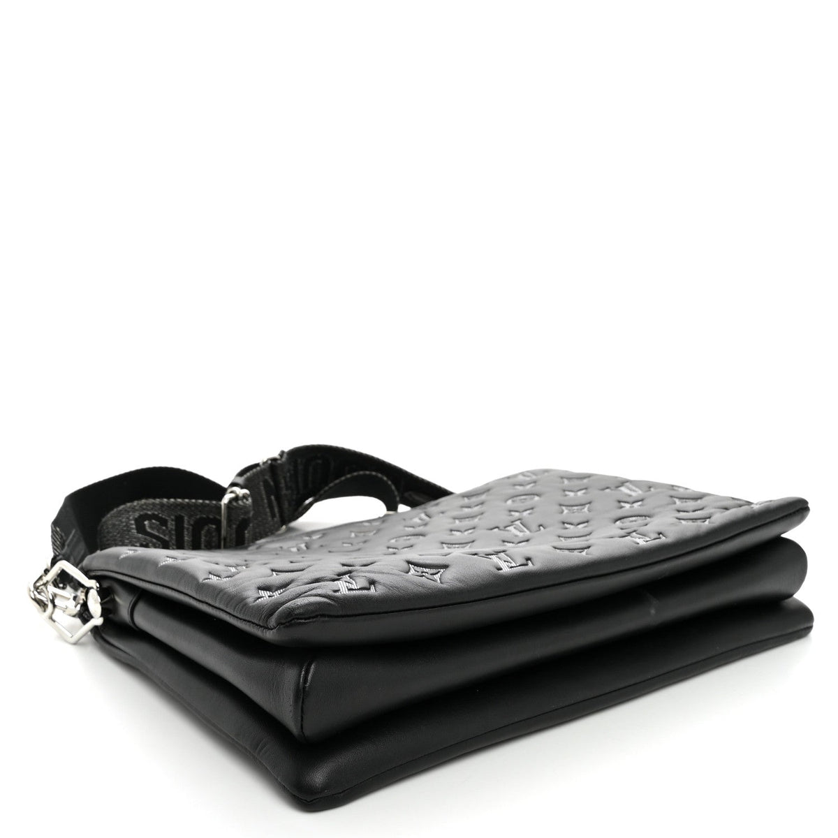 Lambskin Embossed Monogram Coussin MM Black Gray