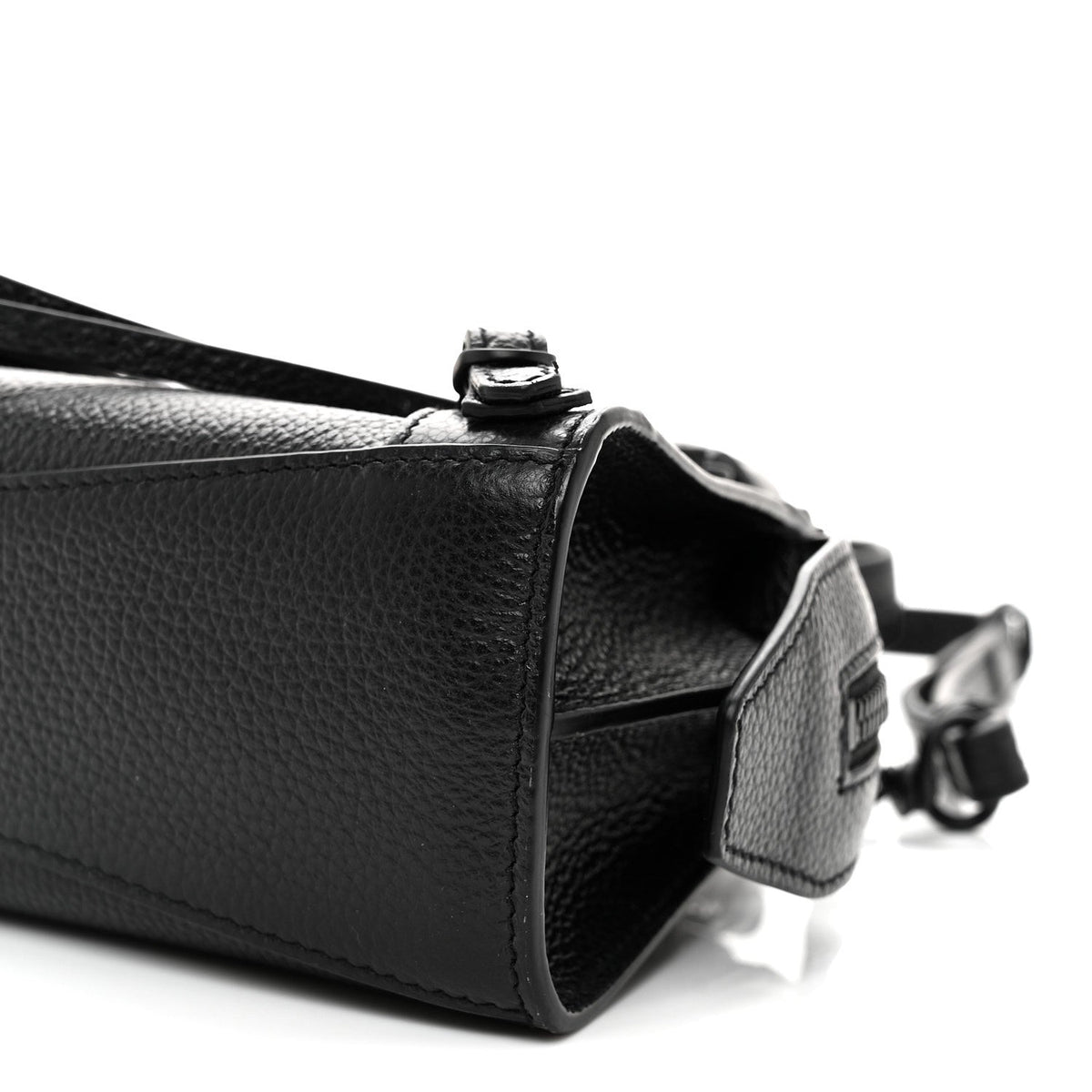 Grained Calfskin Neo Classic Black Hardware Nano City Crossbody Black