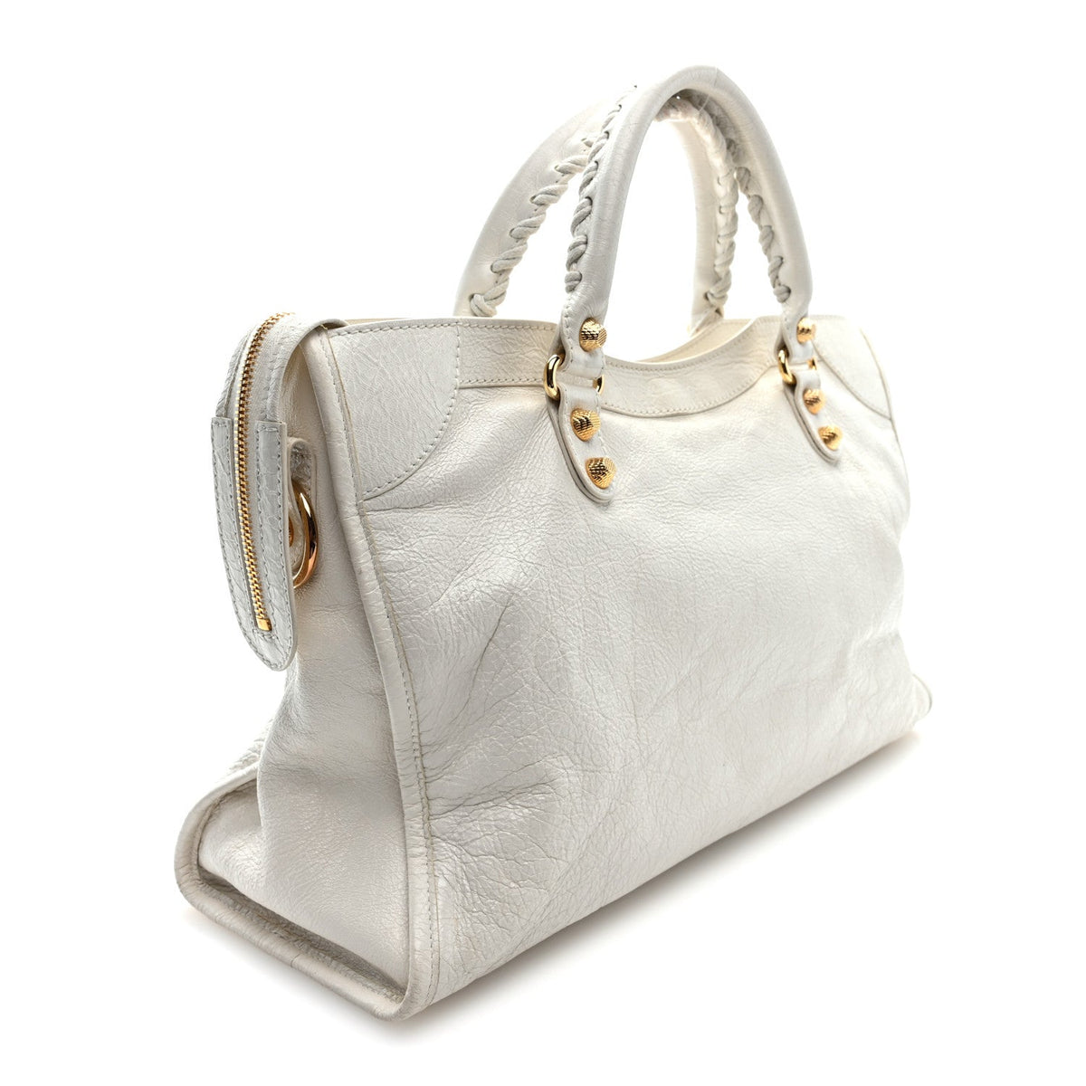 Agneau Giant 12 Gold Hardware City Blanc Creme Light Craie