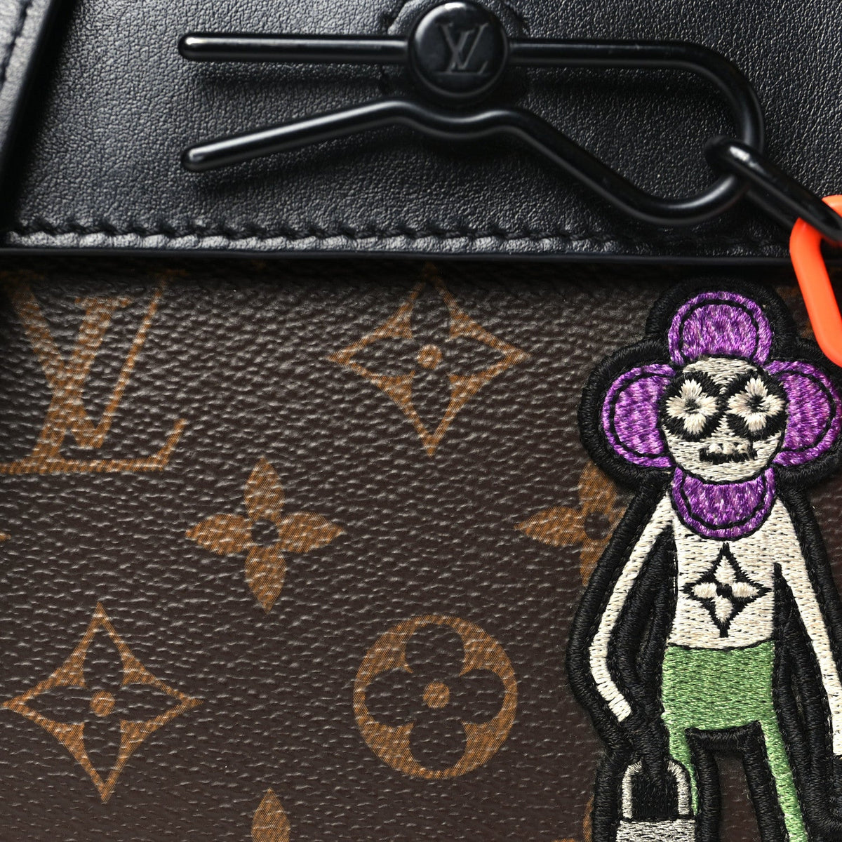 Monogram Embroidered Cartoon LV Friends Steamer XS Black