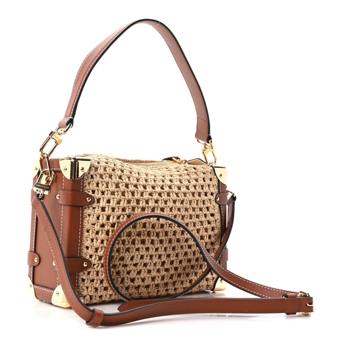 Raffia Side Trunk MM Natural Brown